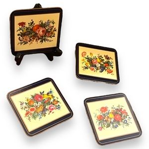 VTG Pimpernel Meissen Fruit And Flowers Coasters | Set of Four